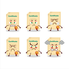 Award paper cartoon character with various angry expressions
