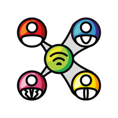 people in free internet zone, free wifi hotspot