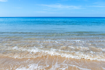 Clean peaceful beach in South of Thailand, nature and environmental concept background, summer outdoor day light