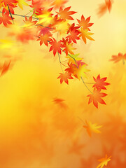 Naklejka na ściany i meble Japanese style background expressing trees with autumn leaves