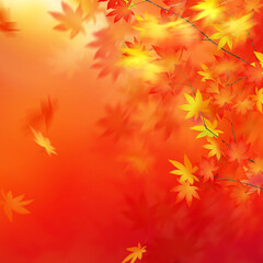 Japanese style background expressing trees with autumn leaves