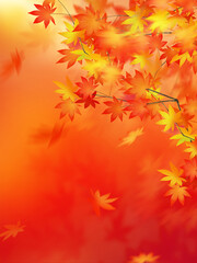Japanese style background expressing trees with autumn leaves