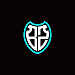 Initial B Z letter with shield modern style logo template vector