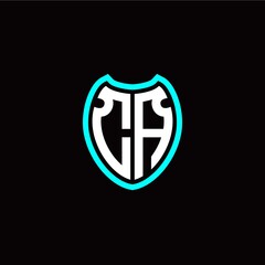 Initial C A letter with shield modern style logo template vector