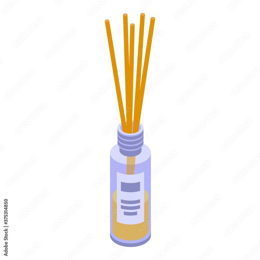 Poster flower sticks diffuser icon. isometric of flower sticks diffuser vector icon for web design isolated