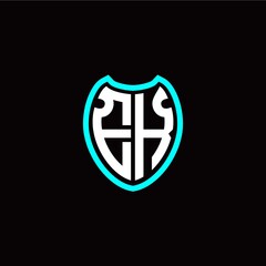 Initial E K letter with shield modern style logo template vector