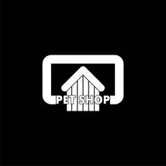 Pet shop icon isolated on dark background