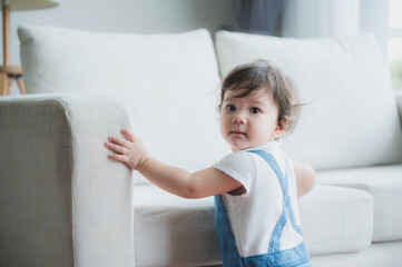 cute baby living at home