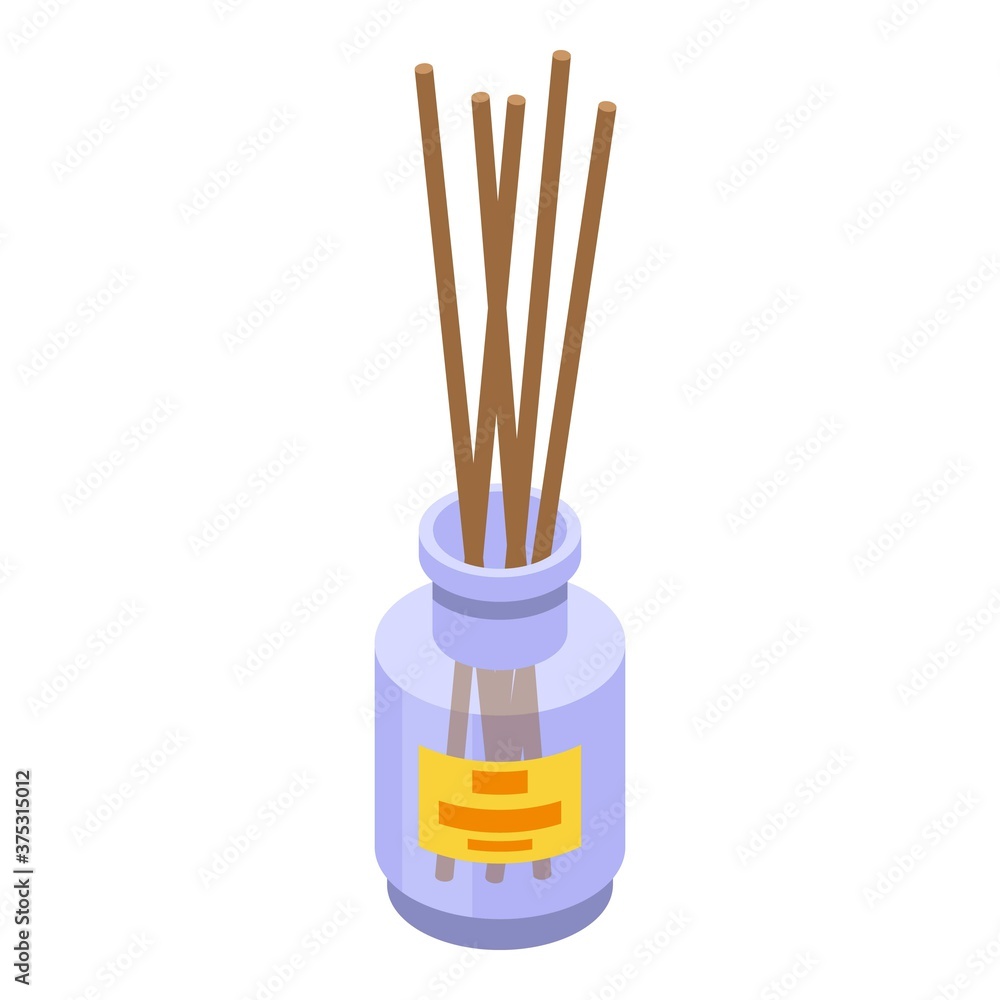 Poster perfume sticks diffuser icon. isometric of perfume sticks diffuser vector icon for web design isolat
