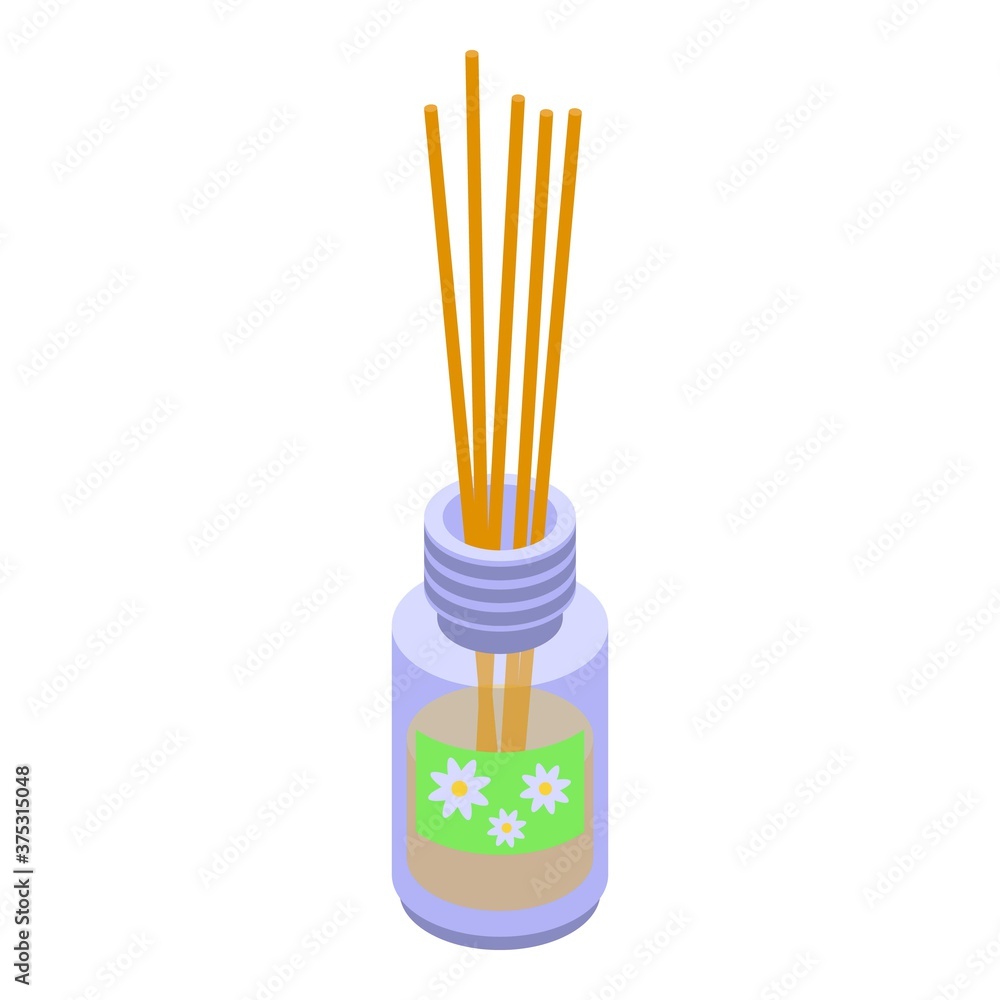 Poster wooden sticks diffuser icon. isometric of wooden sticks diffuser vector icon for web design isolated