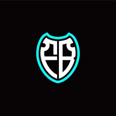 Initial F B letter with shield modern style logo template vector