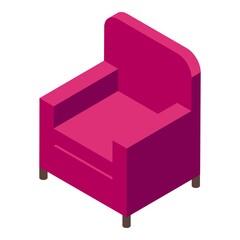 Home office soft armchair icon. Isometric of home office soft armchair vector icon for web design isolated on white background