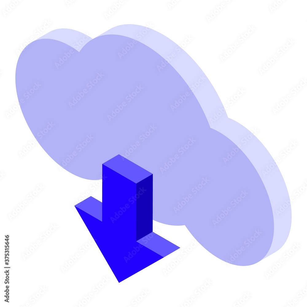 Poster home office upload cloud icon. isometric of home office upload cloud vector icon for web design isol