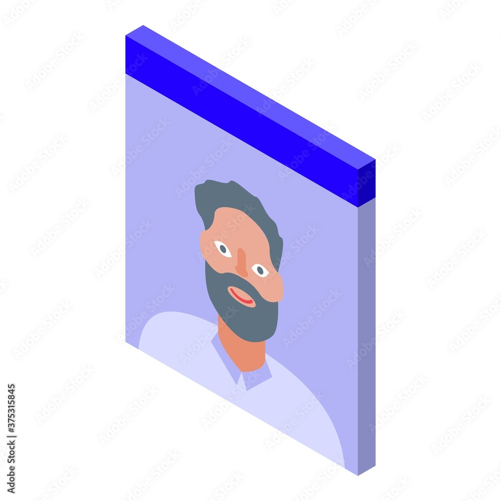 Poster home video call icon. isometric of home video call vector icon for web design isolated on white back