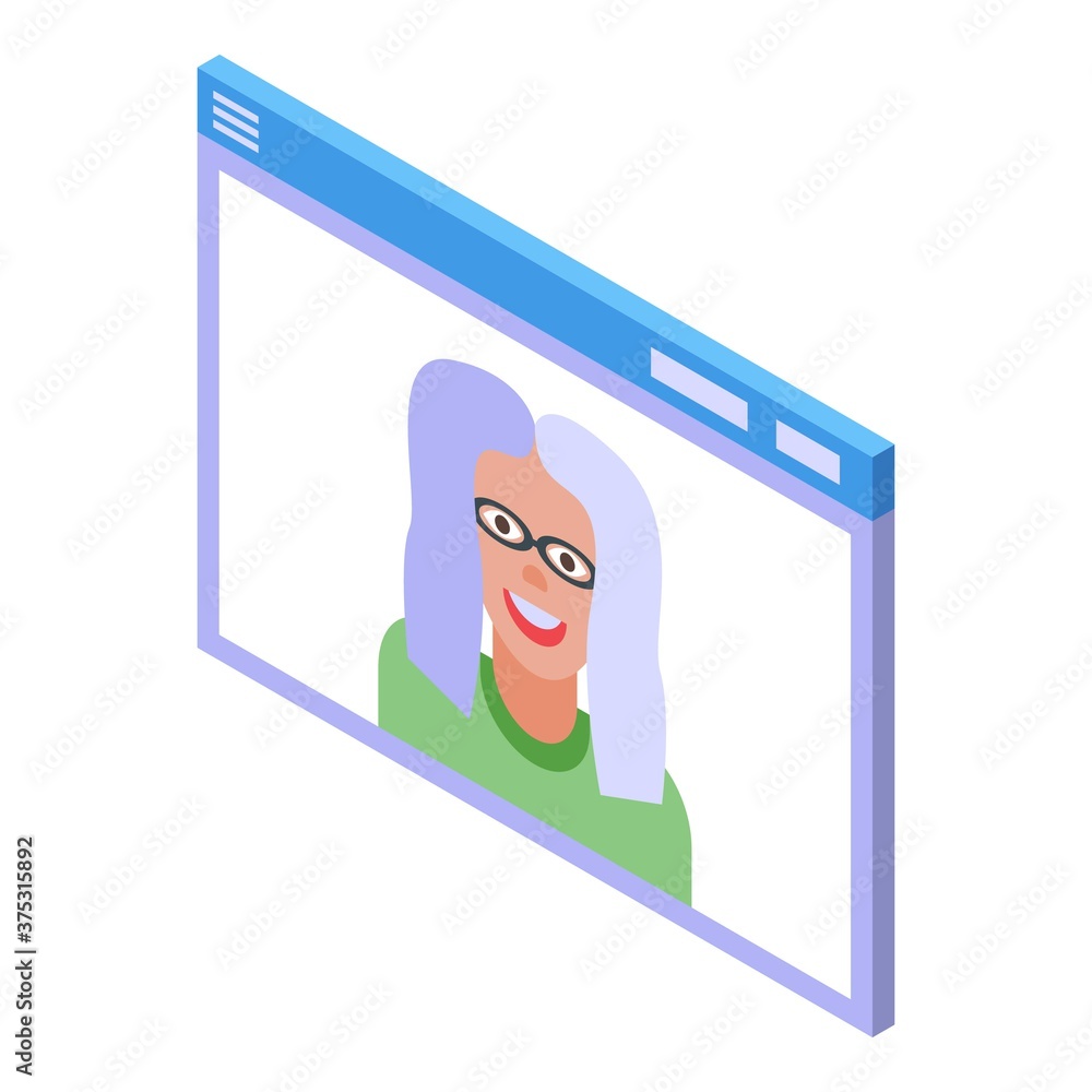 Poster web browser video call icon. isometric of web browser video call vector icon for web design isolated