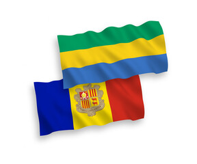 Flags of Andorra and Gabon on a white background