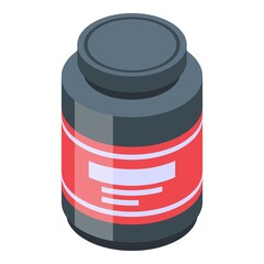 Home training protein jar icon. Isometric of home training protein jar vector icon for web design isolated on white background