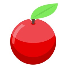 Home training red apple icon. Isometric of home training red apple vector icon for web design isolated on white background