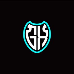 Initial G X letter with shield modern style logo template vector