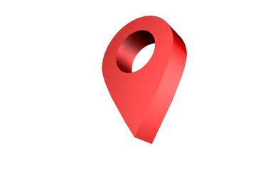 3d illustration vector icon of location point simple shapes