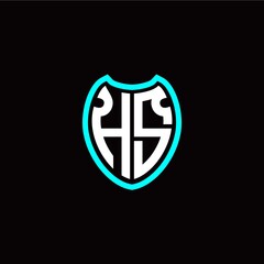 Initial H S letter with shield modern style logo template vector