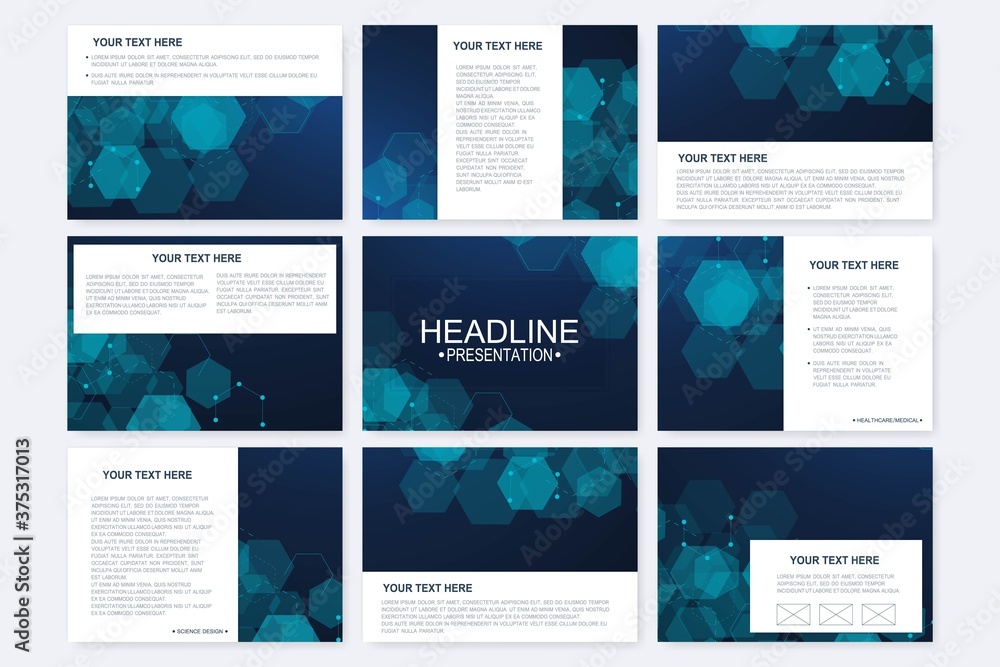 Aufkleber big set of vector templates for presentation slides. modern graphic background structure molecule an