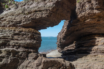 The scenery of Dalian Golden Stone National Geopark and Coastal Road in late Summer