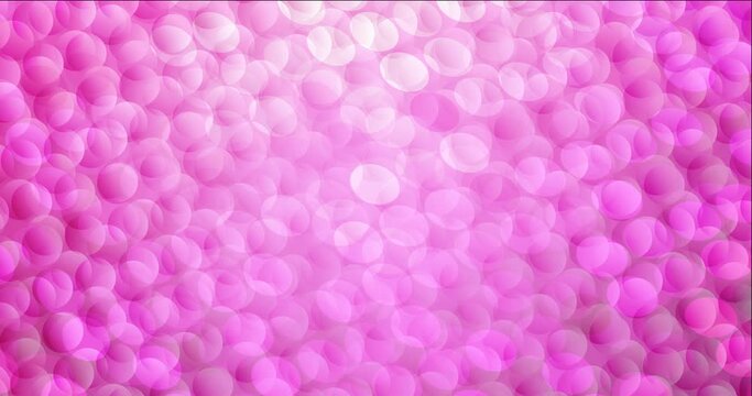 4K light pink flowing video with bubbles. Shining colorful animation with circle shapes. Flicker for designers. 4096 x 2160, 30 fps.