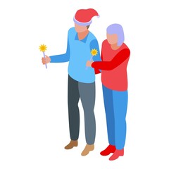 Family Christmas holiday icon. Isometric of family Christmas holiday vector icon for web design isolated on white background