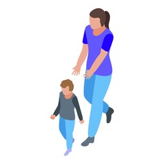 Family moments kid walking icon. Isometric of family moments kid walking vector icon for web design isolated on white background