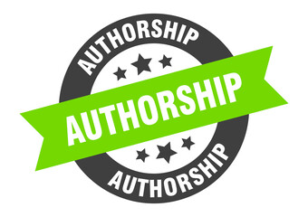 authorship sign. round ribbon sticker. isolated tag