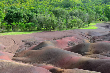 colorful sands in mauritius