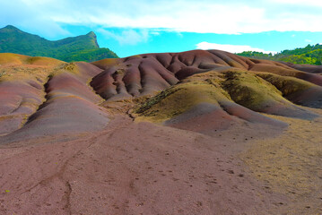 colorful sands in mauritius