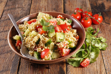 vegetable salad with cucumber and tomato