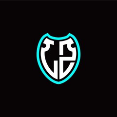 Initial L Z letter with shield modern style logo template vector