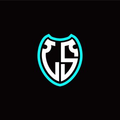 Initial L S letter with shield modern style logo template vector