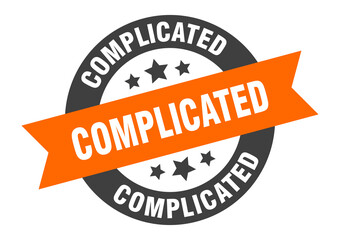 Fototapeta premium complicated sign. round ribbon sticker. isolated tag