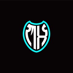 Initial M X letter with shield modern style logo template vector