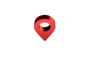 3d illustration icon of location point simple shapes