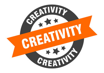 Fototapeta premium creativity sign. round ribbon sticker. isolated tag