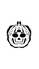 pumpkin illustration with scary skull face. very suitable for halloween celebrations