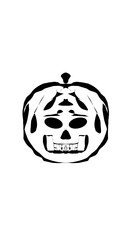 pumpkin illustration with scary skull face. very suitable for halloween celebrations