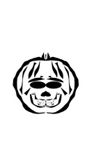 pumpkin illustration with scary skull face. very suitable for halloween celebrations