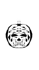 pumpkin illustration with scary skull face. very suitable for halloween celebrations