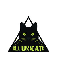 Cat Illumicati Funny Design - Cat on a white background