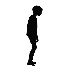 a boy body silhouette vector