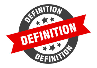definition sign. round ribbon sticker. isolated tag