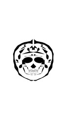 pumpkin illustration with scary skull face. very suitable for halloween celebrations