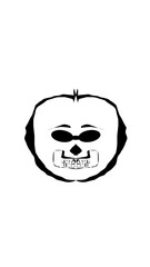 pumpkin illustration with scary skull face. very suitable for halloween celebrations