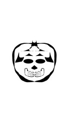 pumpkin illustration with scary skull face. very suitable for halloween celebrations